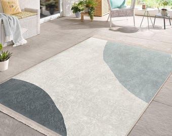 Abstract geometrisch vloerkleed: modern minimalistisch design, machinewasbaar