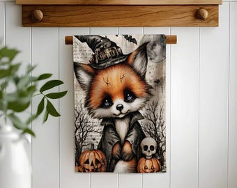 Halloween Tea Towel,Scary Hand Towel,Soft Tea Towel,Haunted Tea Towel,Happy Halloween,Autumn Kitchen Decor,Fall Home Accent