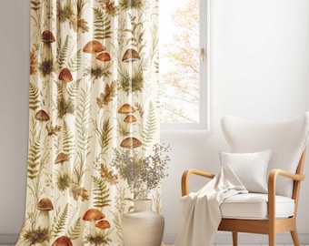 Fall Trend Curtain|Rustic Autumn Leaf Drapes|Cozy Farmhouse Window Treatment|Thanksgiving Home Decor