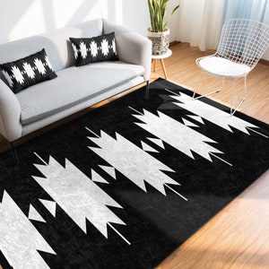 Rug Design Carpet,Ethnic Geometric Carpet,Aztec Fringed Anti-Slip Floor Mat,Rustic Pattern Machine-Washable Non-Slip Rug,Southwestern Decor