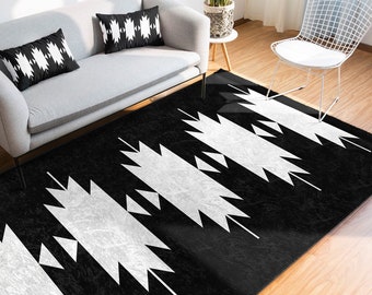 Rug Design Carpet,Ethnic Geometric Carpet,Aztec Fringed Anti-Slip Floor Mat,Rustic Pattern Machine-Washable Non-Slip Rug,Southwestern Decor