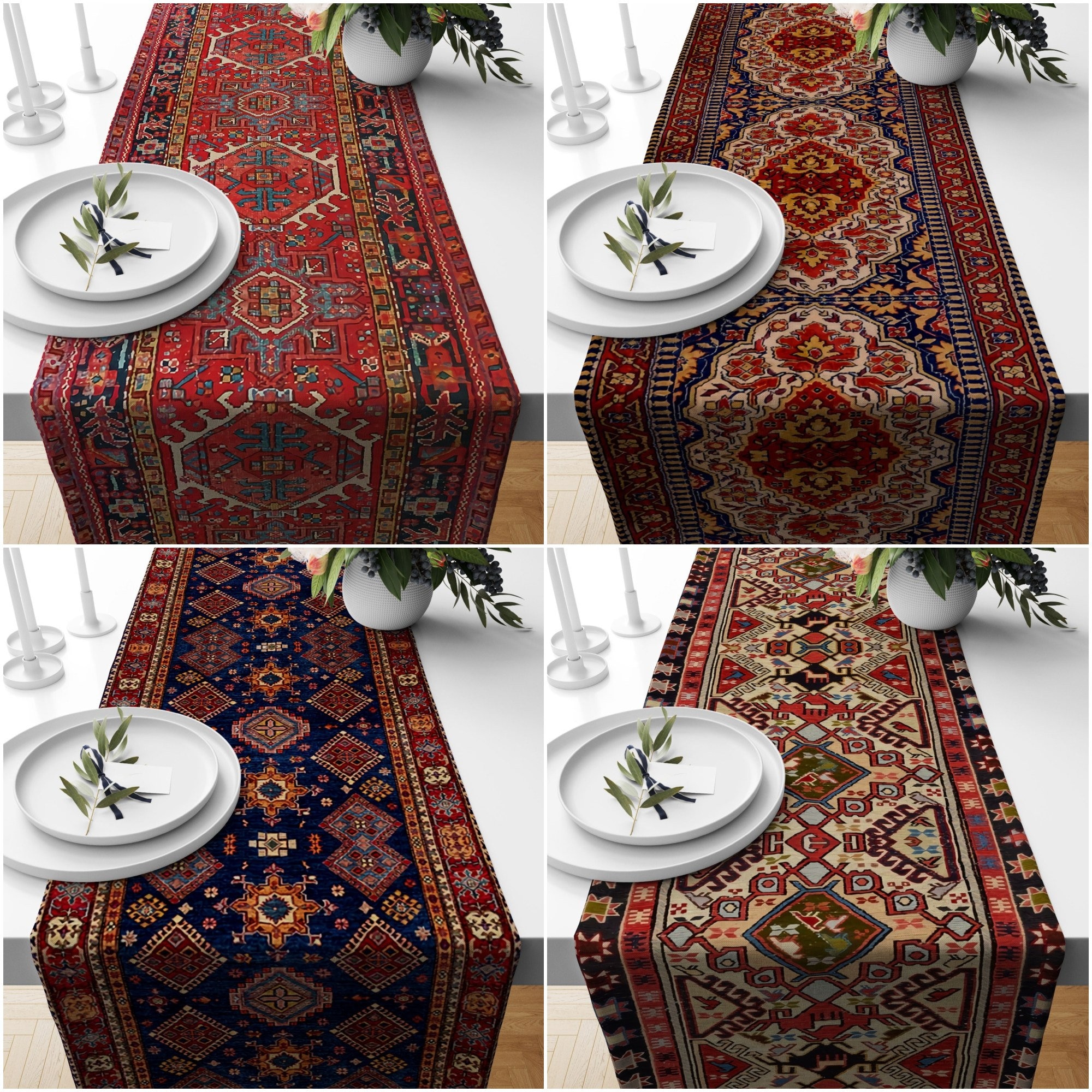Kilim Pattern Runner,rug Design Table Runner,turkish Kilim Table Top ...