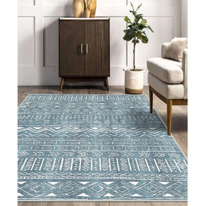 Scandinavian Rug,Rug Design Farmhouse Area Rug,Machine-Washable Rug,Decorative Ethnic Nordic Carpet,Geometric Multi-Purpose Non-Slip Rug