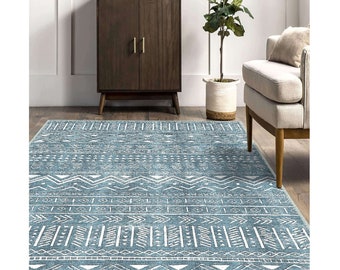 Scandinavian Rug,Rug Design Farmhouse Area Rug,Machine-Washable Rug,Decorative Ethnic Nordic Carpet,Geometric Multi-Purpose Non-Slip Rug