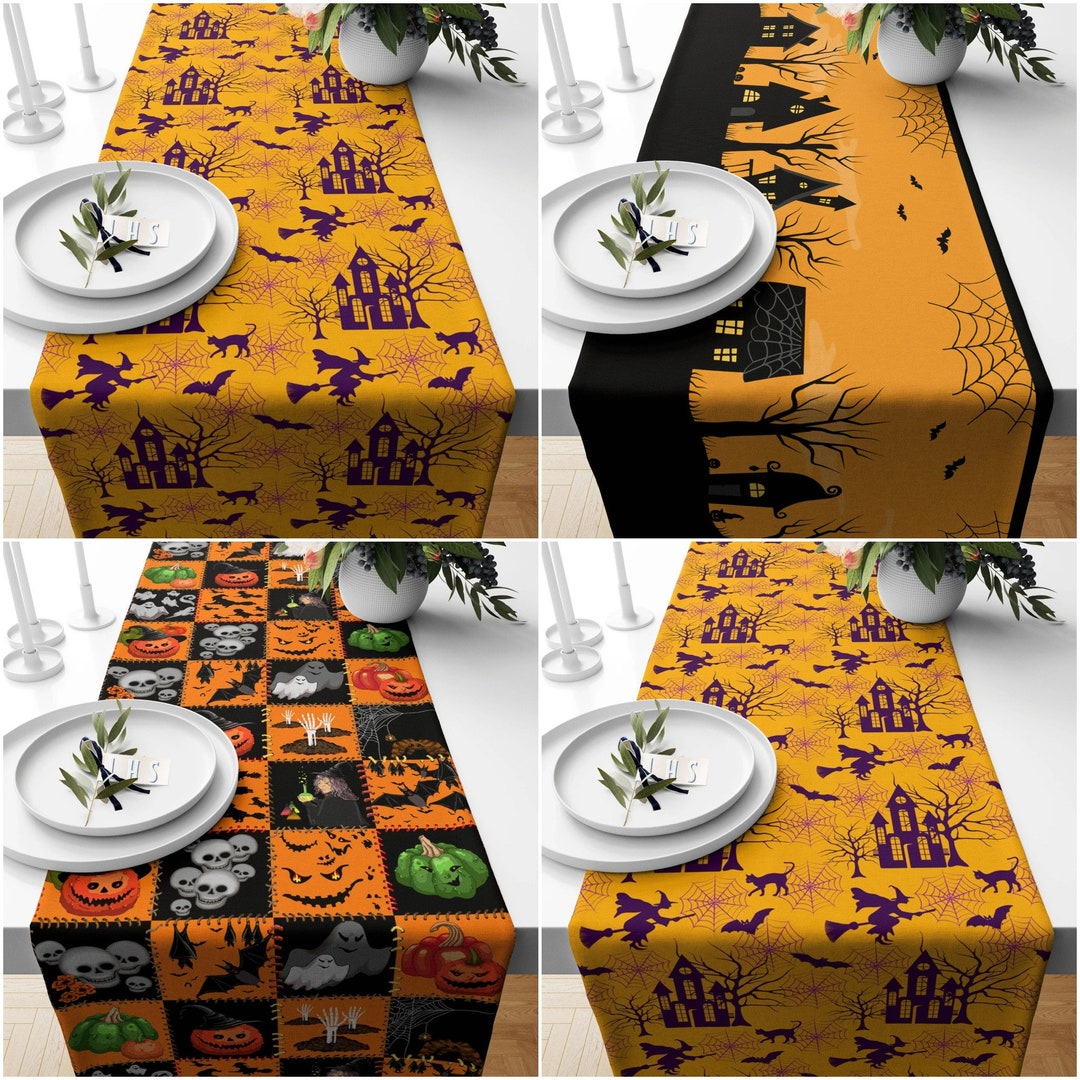 Orange Halloween Tabletop,scary Table Decor,haunted House Table Runner ...