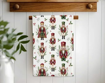 Christmas Nutcracker Hand Towel,Holiday Tea Towel,Train Gift Xmas Decor,Farmhouse Dishcloth,Cost Effective Rag