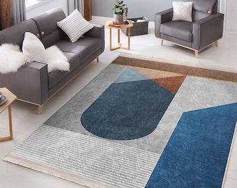 Abstract Area Rug,Bohemian Carpet,Machine-Washable Fringed Non-Slip Rug,Modern Stylish Multi-Purpose Anti-Slip Carpet,Abstract Home Decor