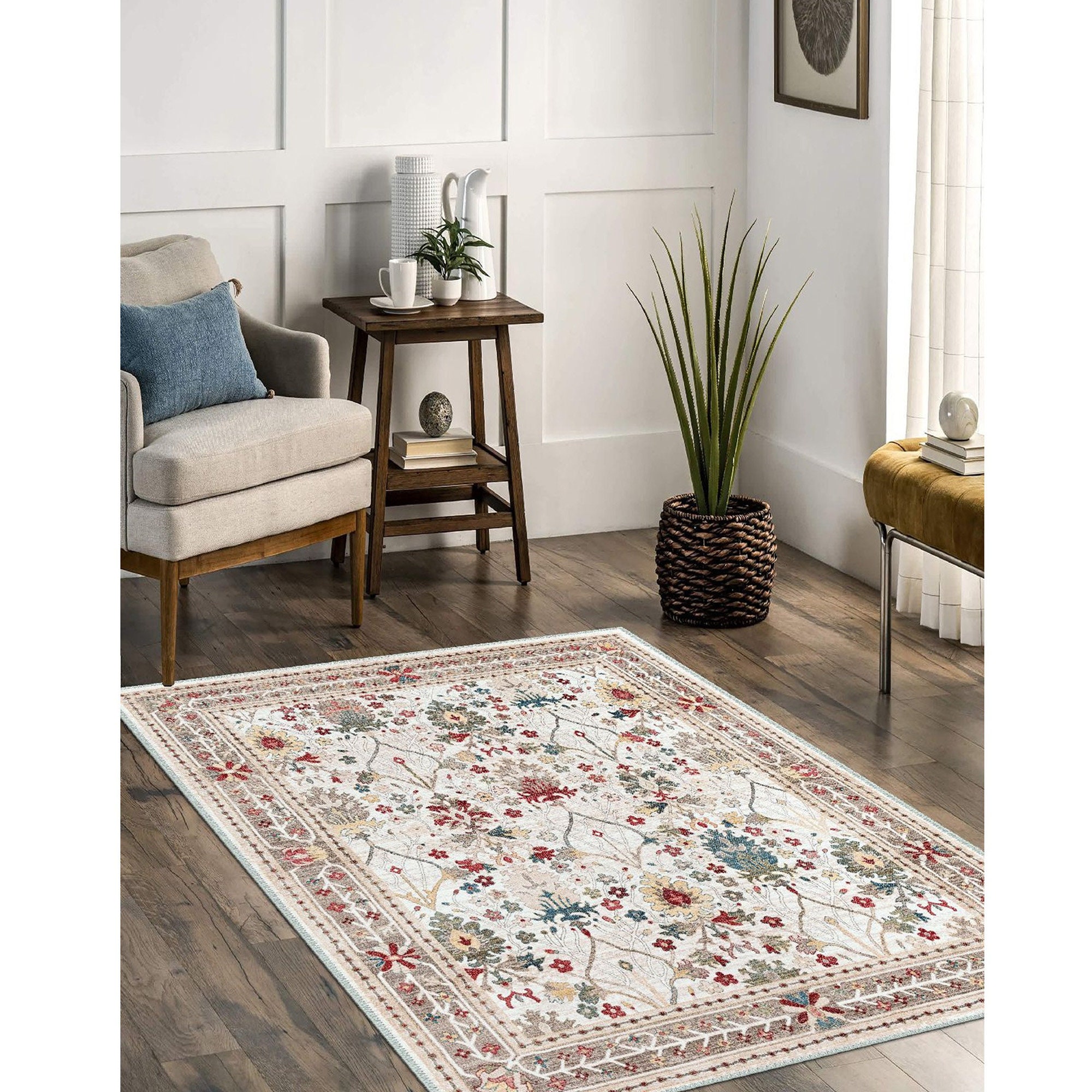 Tile Pattern Rug,floral Kilim Design Turkish Rug,ethnic Machine ...
