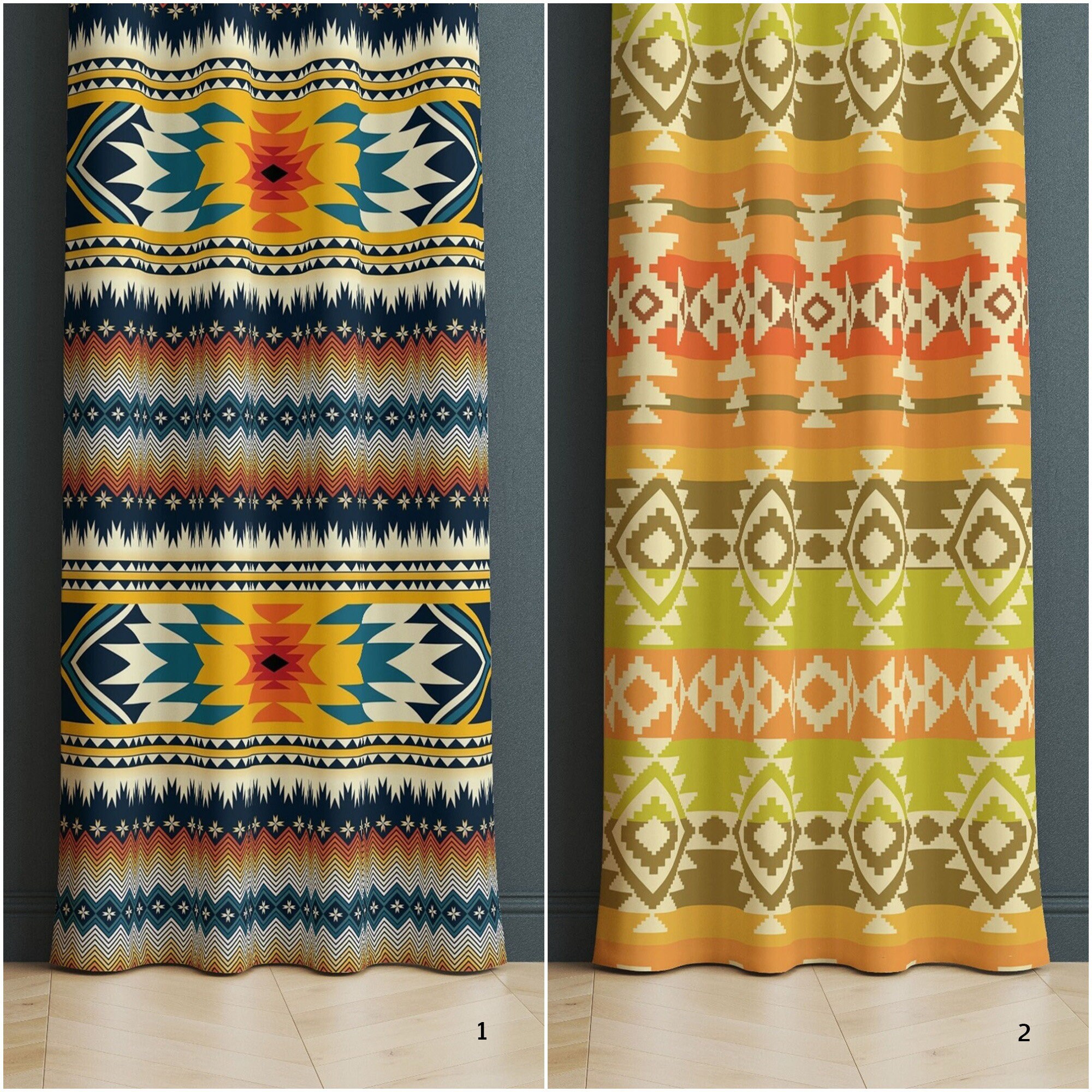 Aztec Window Aztec Window Covering,ethnic Window Curtain,southwestern Window ...