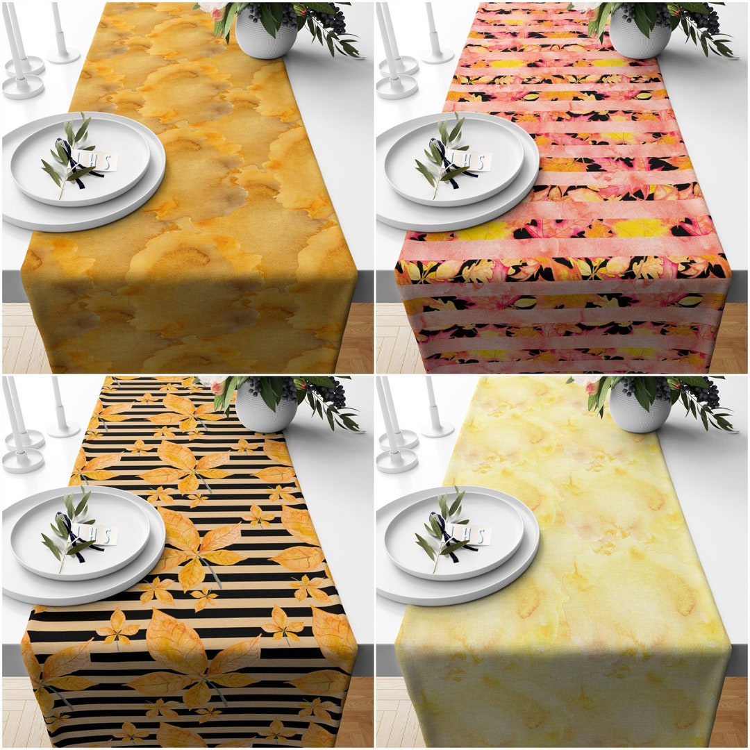 Autumn Table Top,rustic Table Topper,striped Table Setting,fall Table ...