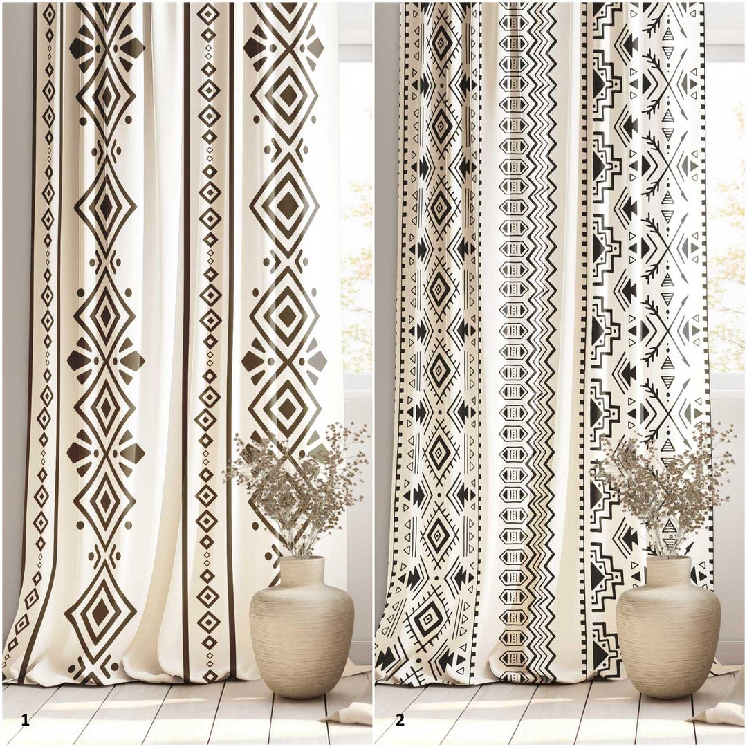 Ancient Aztec Curtain,ethnic Pattern Window Curtain,geometric Rug ...
