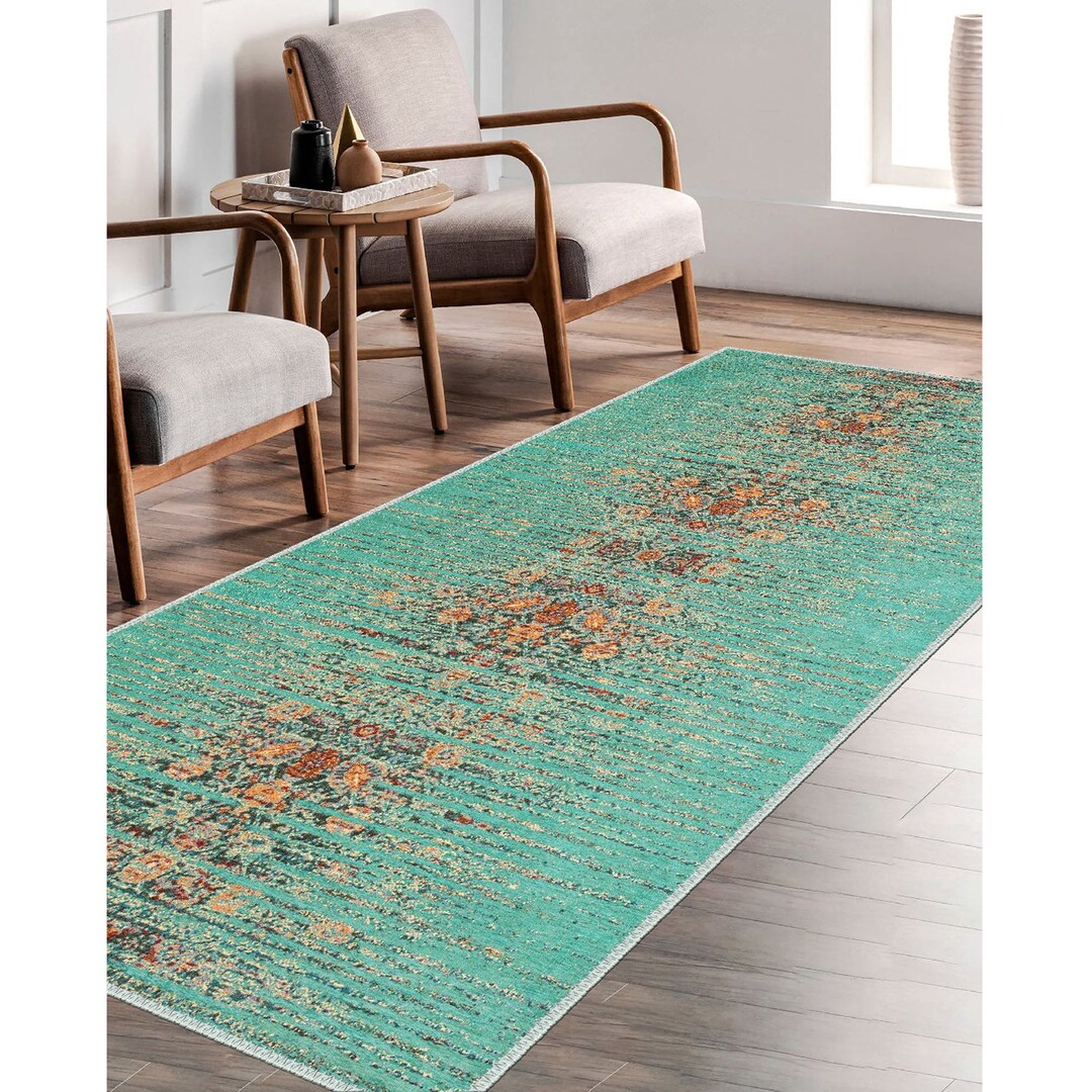 Turquoise Rugs. Amazon Turquoise Area Rug,boho Living Room Rug,ethnic Machine-washable Non ...