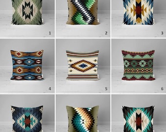 Teppich Design Kissenbezug, Azteken Kissenbezug,südwestliches Dekor, ethnischer Kissenbezug, Rustikale Wohnkultur,Farmhaus Stil Geschenk,Kissenbezug