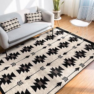 Rug Design Carpet,Farmhouse Southwestern Rug,Rustic Pattern Machine-Washable Non-Slip Mat,Aztec Fringed Anti-Slip Floor Mat,Ethnic Carpet