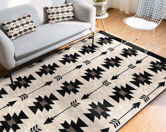 Rug Design Carpet,Farmhouse Southwestern Rug,Rustic Pattern Machine-Washable Non-Slip Mat,Aztec Fringed Anti-Slip Floor Mat,Ethnic Carpet