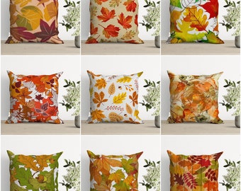 Dry Leaves Throw Pillowtop,Fall Trend Pillow Cover,Autumn Cushion Case,Decorative Cushion Cover,Housewarming Farmhouse Outdoor Pillowcase