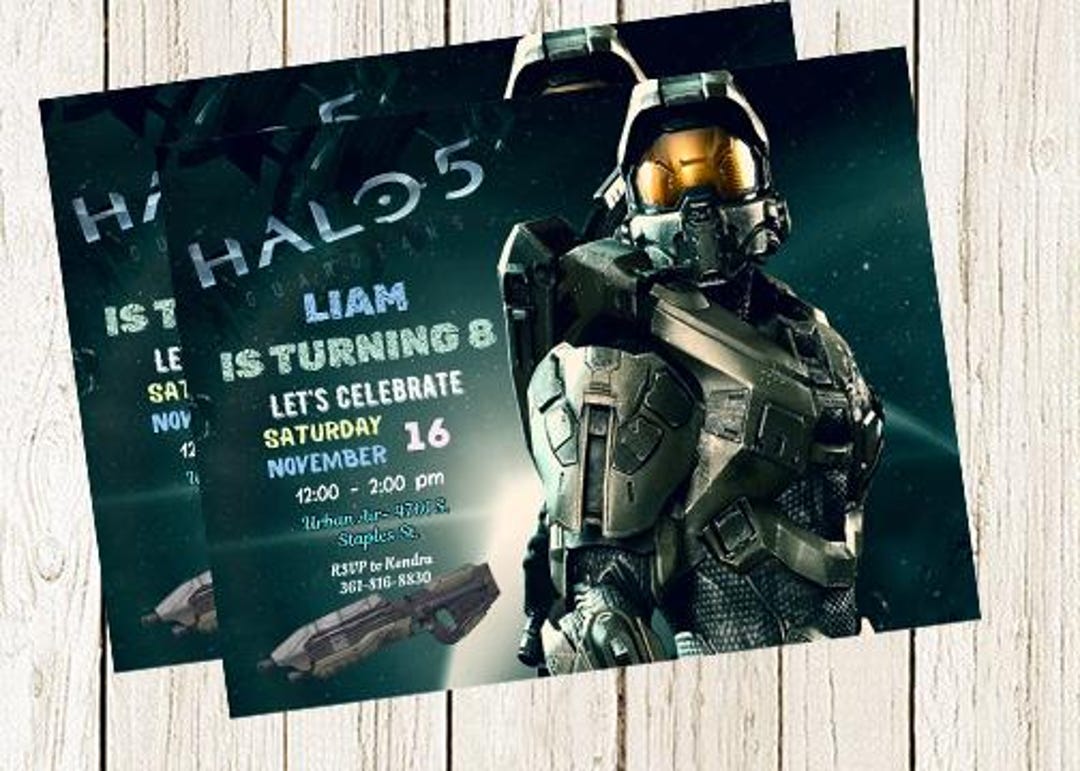 Halo Birthday Invitation, Personalized, Printable Invitation With Digital Card Halo Invitation, - Etsy