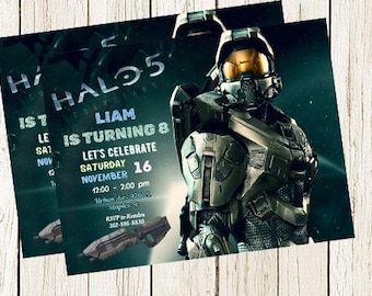 Halo Xbox Game Digital Birthday Invitation - Etsy