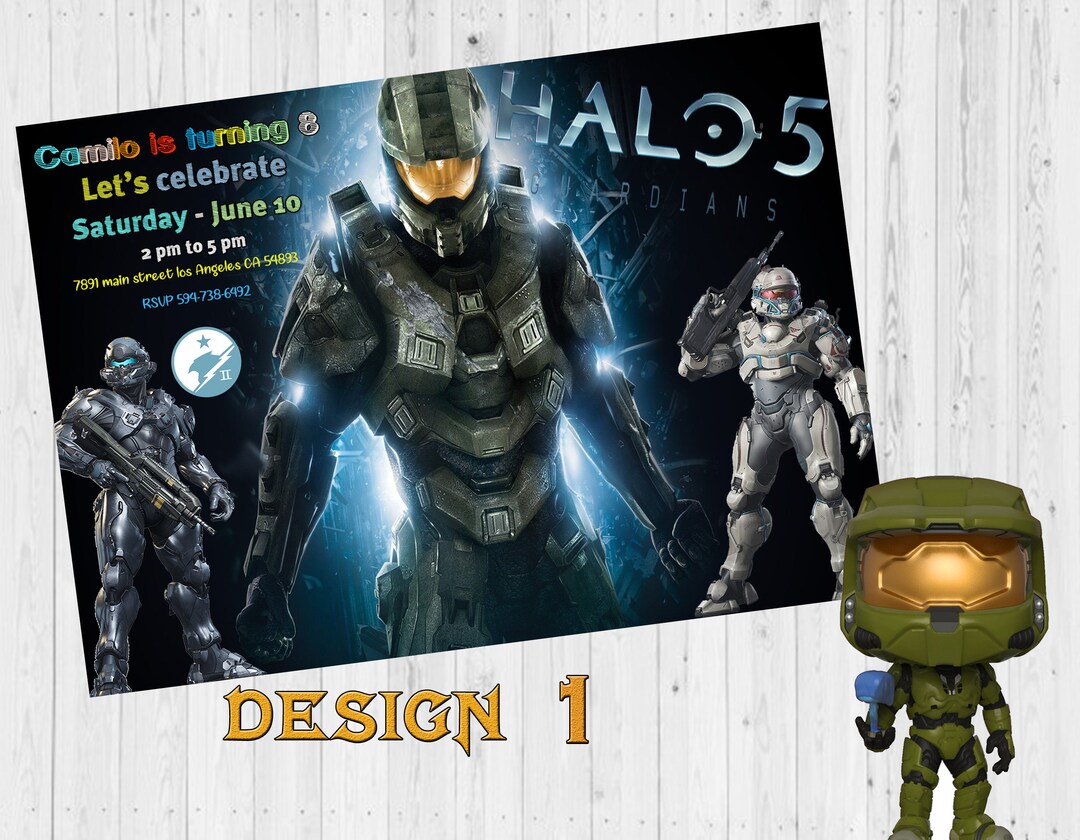 Halo Birthday Invitation Personalized Printable Invitation Etsy