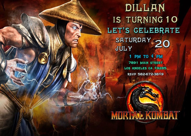 Mortal Kombat Birthday Invitation Personalized Printable - Etsy
