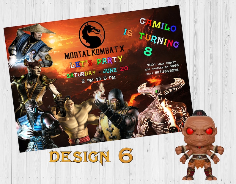 Mortal Kombat Birthday Invitation Personalized Printable Etsy