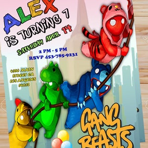 Gang Beasts Blue Bear Plush Backpack School Bag Video Game