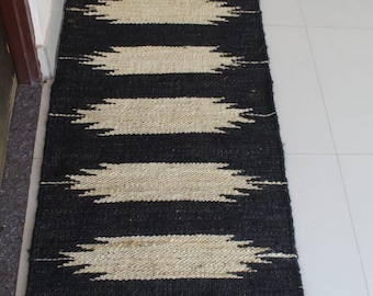 Handwoven Natural Runner Rug, Boho Decor Hemp Hallway Decor Hemp Jute Runner Stair Entryway Bedside Runner Outdoor Kitchen Doormat Patio Rug