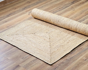 Handmade Natural Jute Rug, Arear jute rug, custom size rug, Braided Rug, Rugs for living room , Jute carpet, Large jute rug, Rectangle rug