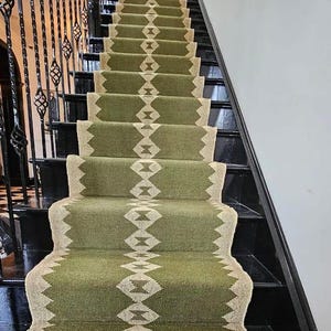 Vintage Stair  Kilım Runner Rug Handmade Large Rug  Wool Jute Hallway Runner Bohemian Handwoven Décor Rug Outdoor  Oriental Washable Rug