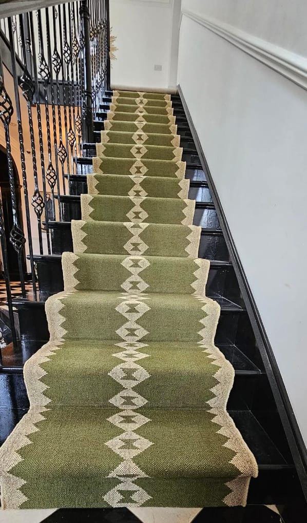 Kilim Stair Runner Rug: Handwoven Wool Jute, Bohemian Décor Hallway, Kitchen, Washable, Oriental, Runner