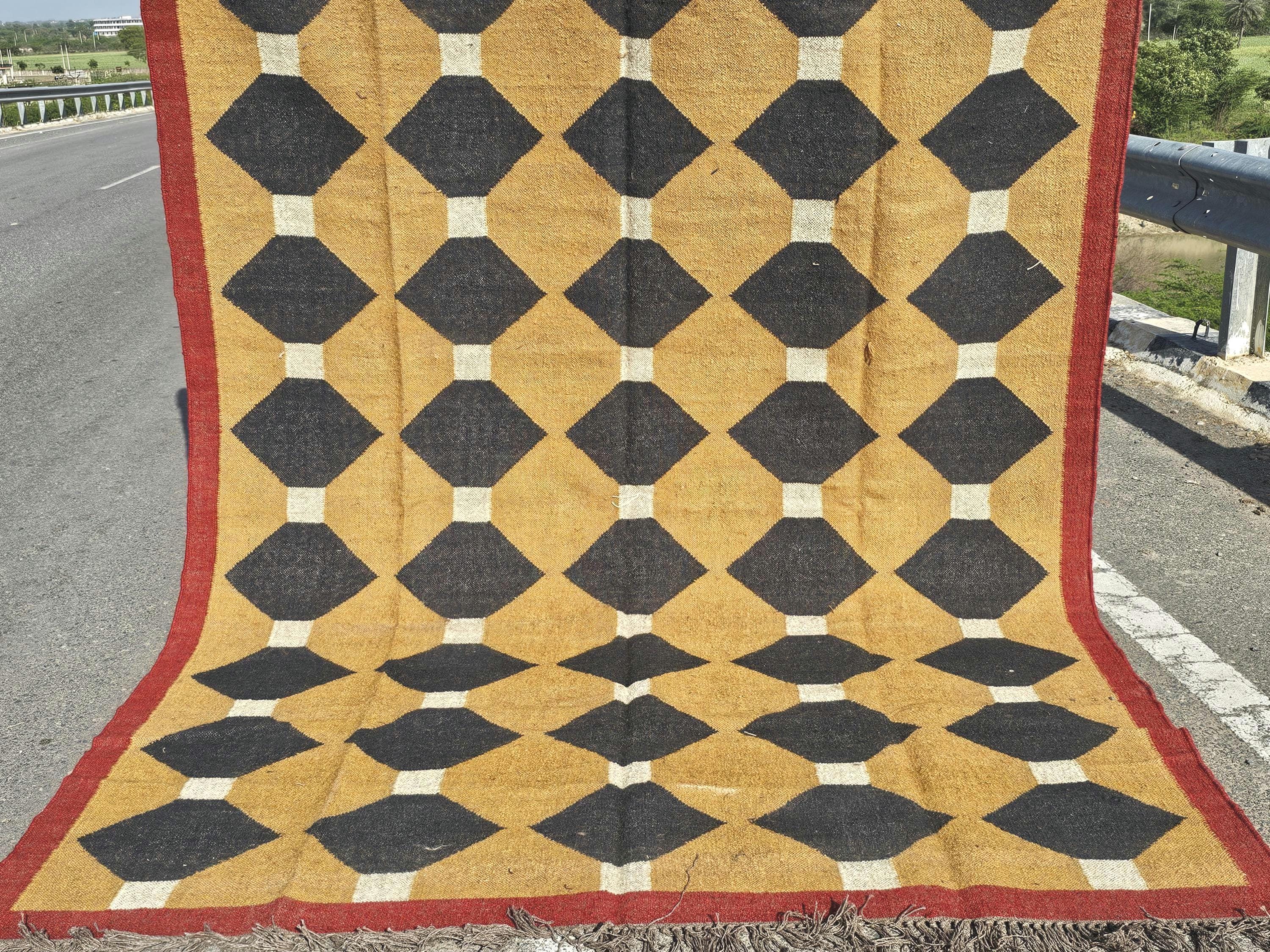 Handwoven Turkish Kilim Rug Nomadic Rug Tribal Rug Living Room Area Rug Handmade Wool Rug Floor Decor Rug Outdoor Patio Rug Aztec  Rug