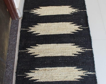 Handmade Stripe Jute Runner Stair Hallway Jute Runner Boho Home Decor Livingroom Patio Rug Large Floor Area Custom Size Indian Handmade Rug