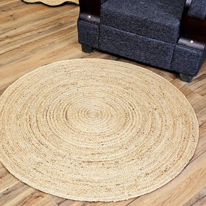 Braided Jute Round Rug, Natural Jute Rug, Circle Home Decor Rug, Large Jute Rug, Eco Friendly Rug, Outdoor living room rug, Custom Size Rug