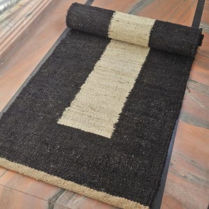 Handmade Braided Jute Runner Rug: Eco-Friendly Home Decor Large Area Hemp Stair, Entryway Carpet
