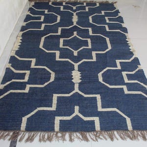 5x7 Bohemian Kilim Rug Handmade Rug Handwoven Wool Jute Rug Traditional Southwestern Accent Rug Flatweave Ecofriendly Navajo kilim Rug