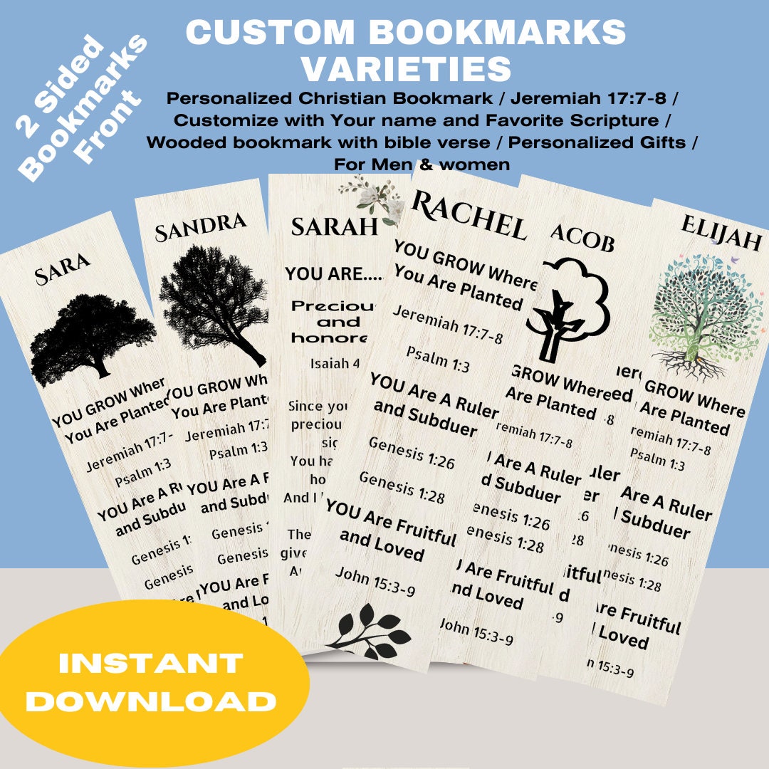 13 Printable Faith Bookmarks /jeremiah 17:7-8 /religious Bookmarks ...