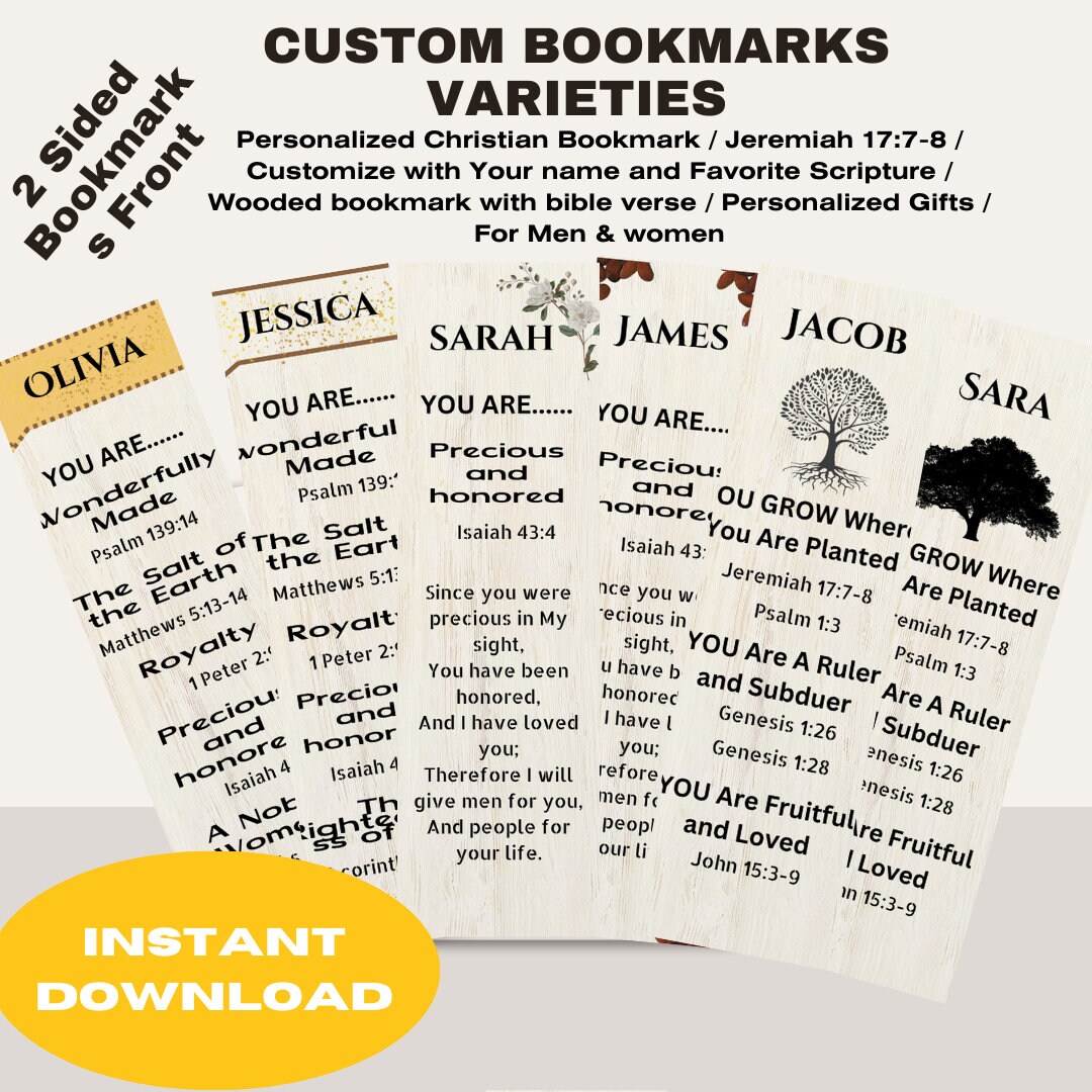 30 Printable Faith Bookmarks /jeremiah 17:7-8 /religious Bookmarks ...
