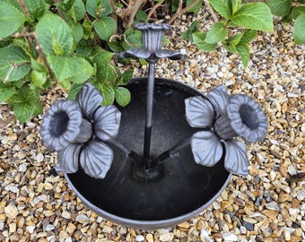 Rustic Steel Mini Wildlife Pond with Daffodils: Garden Water Feature