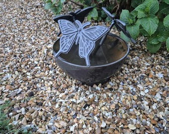 Rustic Steel Mini Wildlife Pond with Butterflies - Garden Water Feature