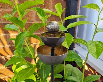 Rustic Metal Rain Catcher Waterfall: Handmade Garden Ornament