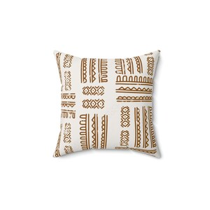 Spun Polyester Square Pillow Bogolan Print, African Traditional Print, African Design, Perfect gifts, Different and Unique