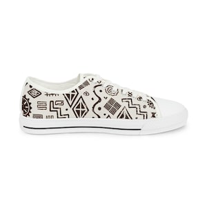 Men&#39;s Low Top Sneakers Shoes Bogolan Print, African Traditional Print, African Design, Perfect gifts, Different and Unique