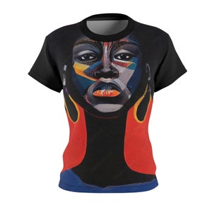 Women&#39;s AOP Cut & Sew Tee T-SHIRT African Woman, African Design, Perfect gifts, Different and Unique