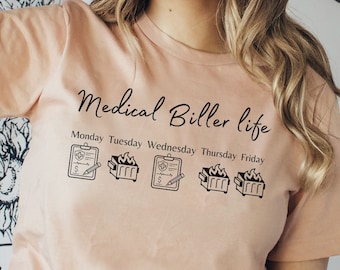 Medical Biller Shirt, Funny medical biller shirt, Dumpster fire day, Gift for healthcare worker, Medical billing&coding, Bad work day tee