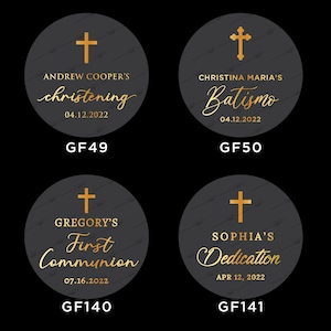Personalized Baptism sticker, Foiled Baby Stickers For Decoration and Favor Bautizo sticker, Gold, Rose Gold, Custom Pregnancy, Baptism Gift