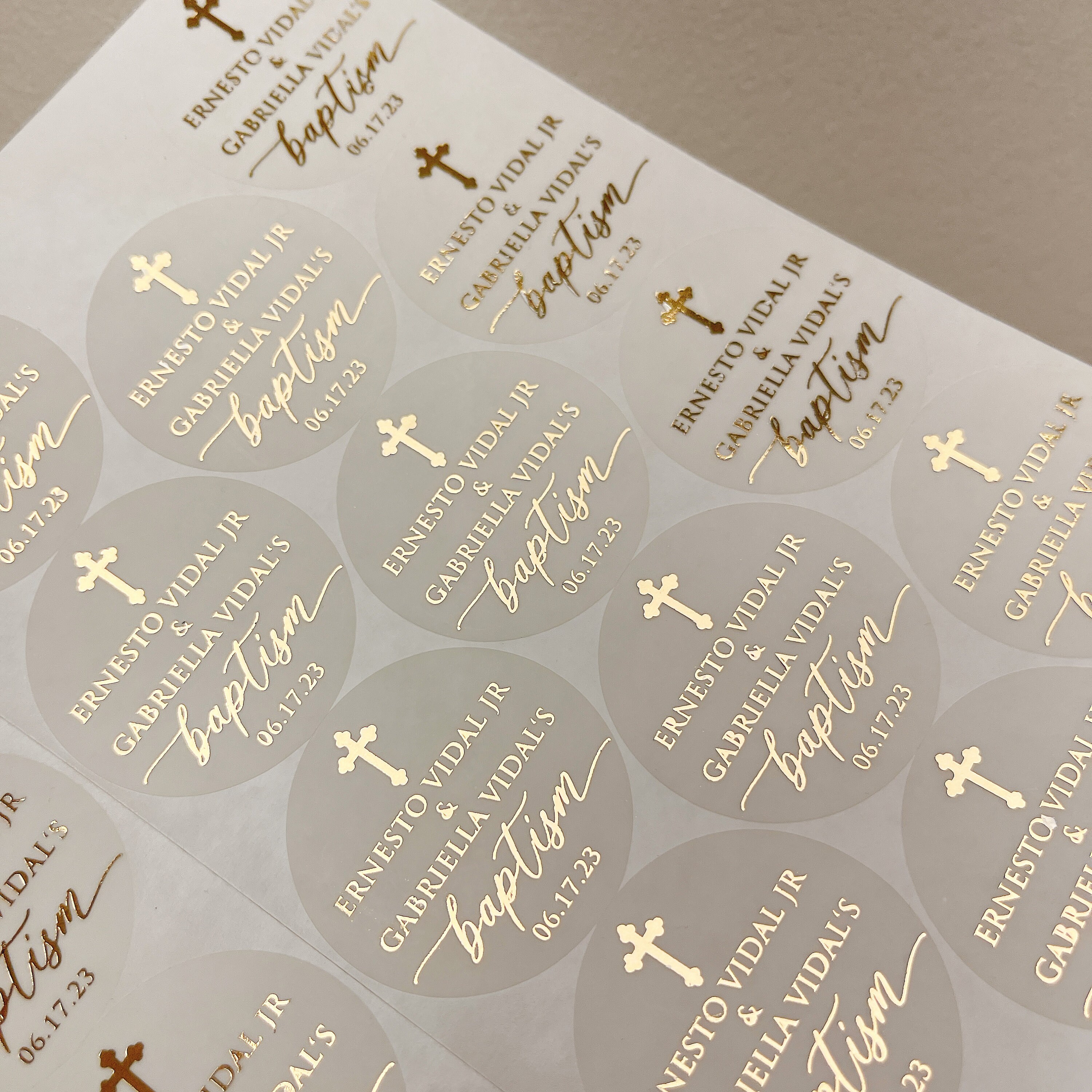 Baptism Stickers,personalized Baptism Sticker, Foil Decoration and ...