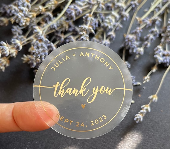 Gold Foil Round Labels 120 Gold Foil Thank You Stickers - 1.5 Round ...