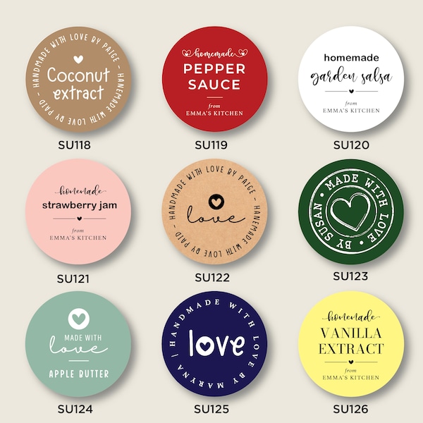 Canning Labels Mason Jar Labels Salsa Labels Homemade Canning Sticker Personalized Canning Jar Label Minimalist Canning Labels for Salsa