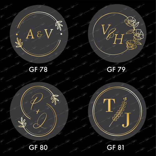 Personalized Envelope Seals, Monogram Stickers, Minimalist Foil Wedding Stickers, Wedding Invitation Seals, Wedding Favor Foiled Stickers