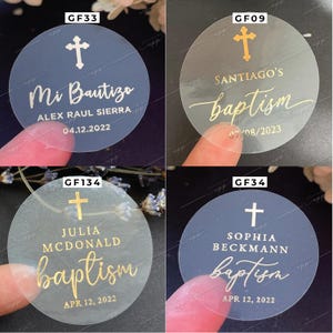 Custom gold foil stickers, bautismo stickers, dedication/ hristening/first communion stickers,baptism favours, rose gold, silver foil